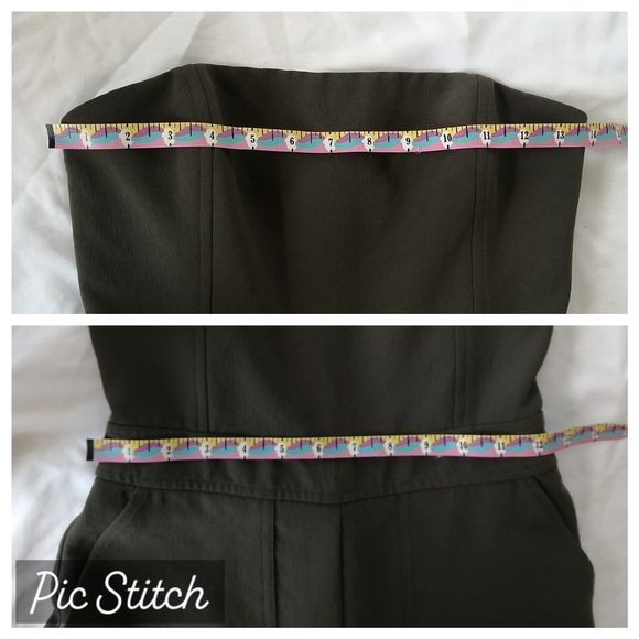 Aritzia Wilfred Strapless Wide Leg Jumpsuit Cordial Cargo Crepe Patch Pockets 2 - Picture 14 of 16